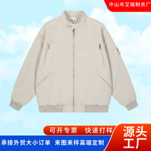 源头工厂定制美式高街立领工装飞行员夹克男潮牌拉链设计感棒球服