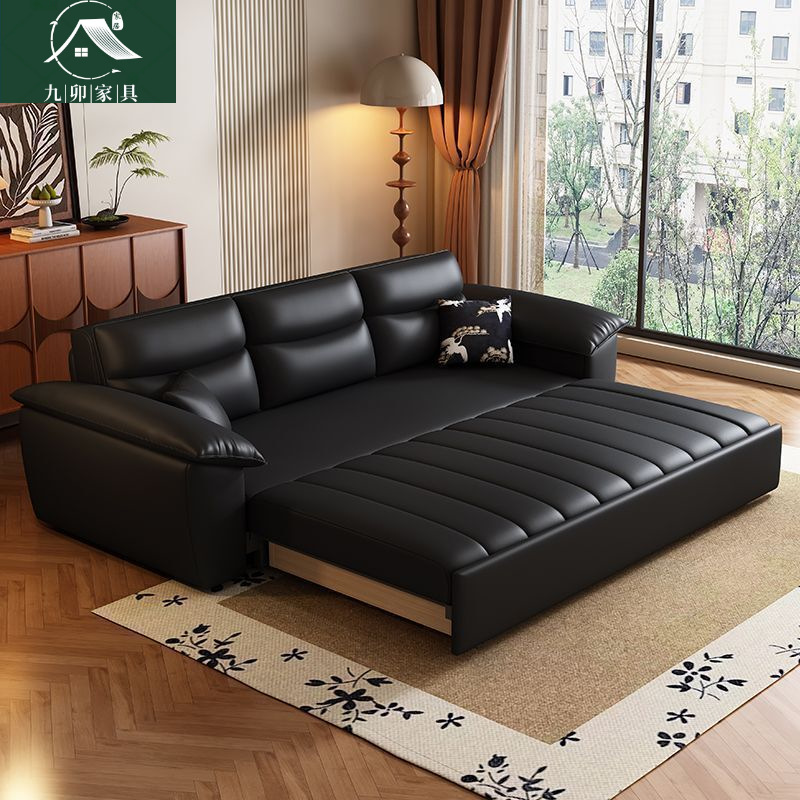 Piano-Key Sofa Bed, Dual-Purpose, Multifunctional, Storageable, Foldable, Balcony Study Room, Cat Claw Leather Sofa Bed