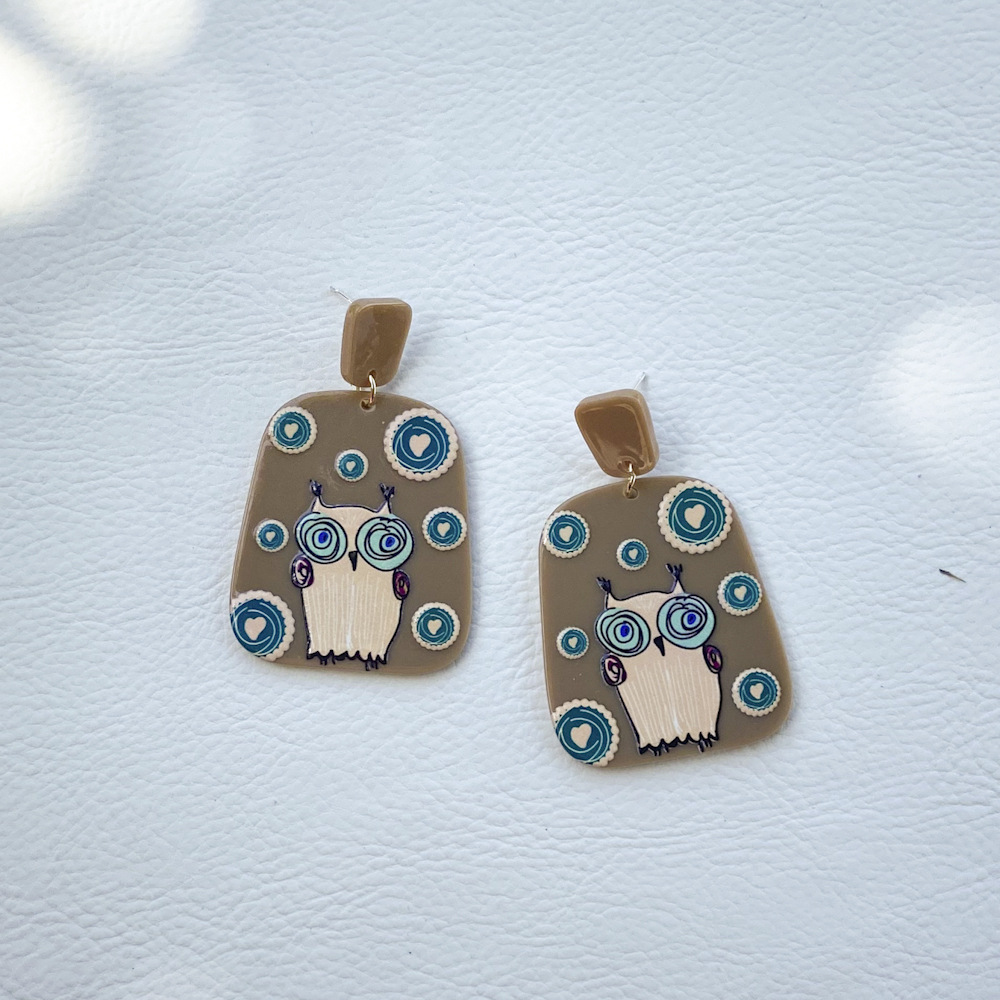 wholesale jewelry plate printing pattern acrylic earrings Nihaojewelrypicture6