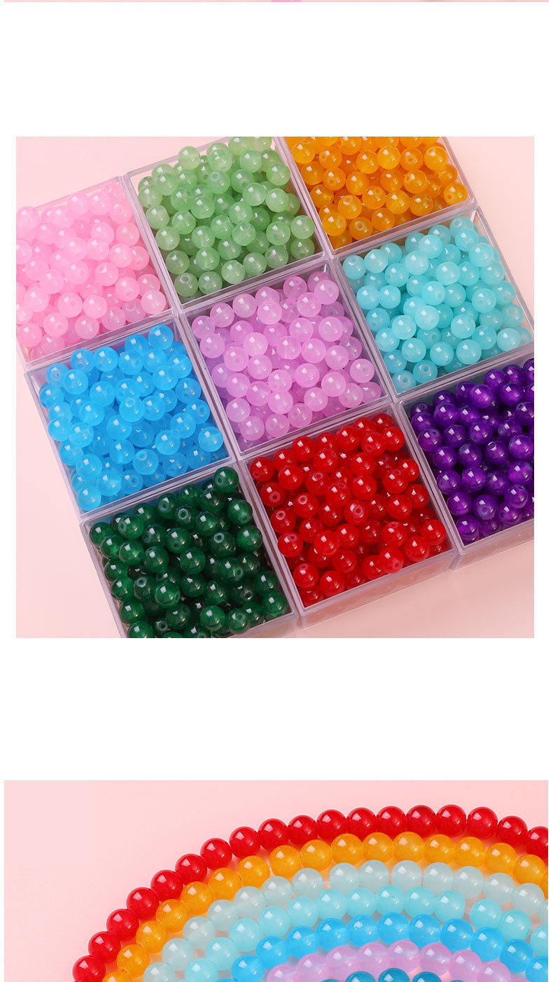 1 Set Diameter 6 Mm Diameter 8mm Hole 1~1.9mm Glass Solid Color Beads display picture 1