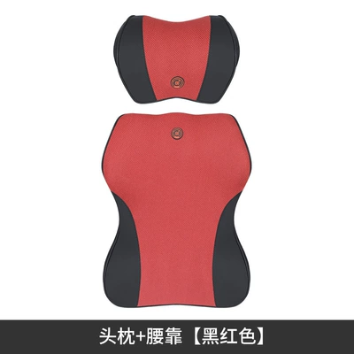 Foam Headrest, Lumbar Support, Car, Headrest - ordinary-headrest-ordinary-lumbar-support-black-and-red