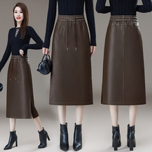 2025年新款秋冬专柜正品女全皮皮裙松紧腰中长绵羊皮时尚半身裙