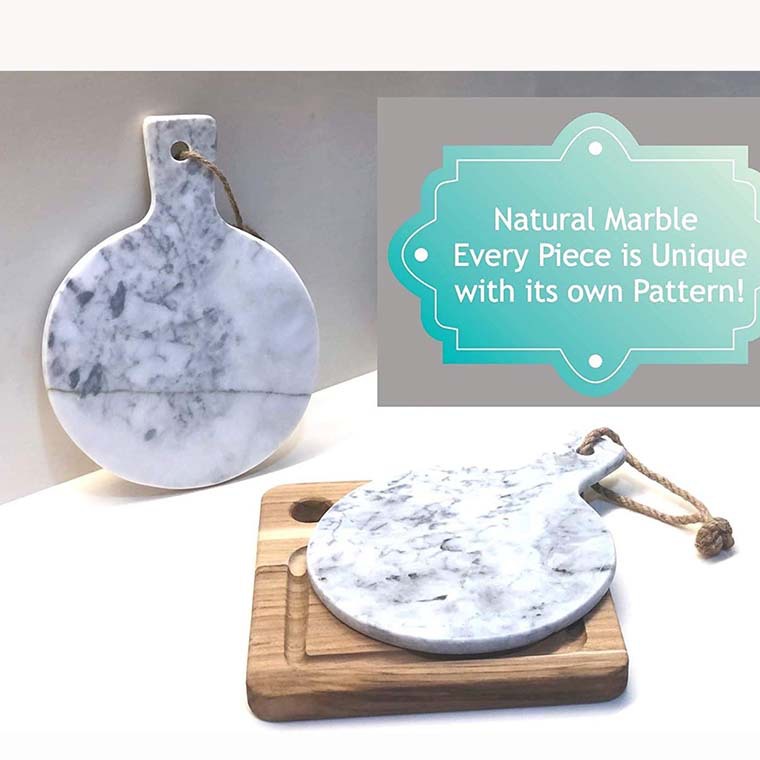 Japonés y coreano bandeja de mármol natural mango redondo placa creativa nuevo hotel fruta Decoración