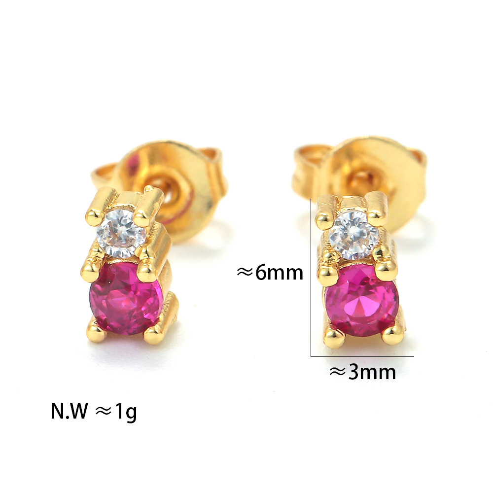 Color Zircon Decor Personality Inlaid Four-claw Earring display picture 5