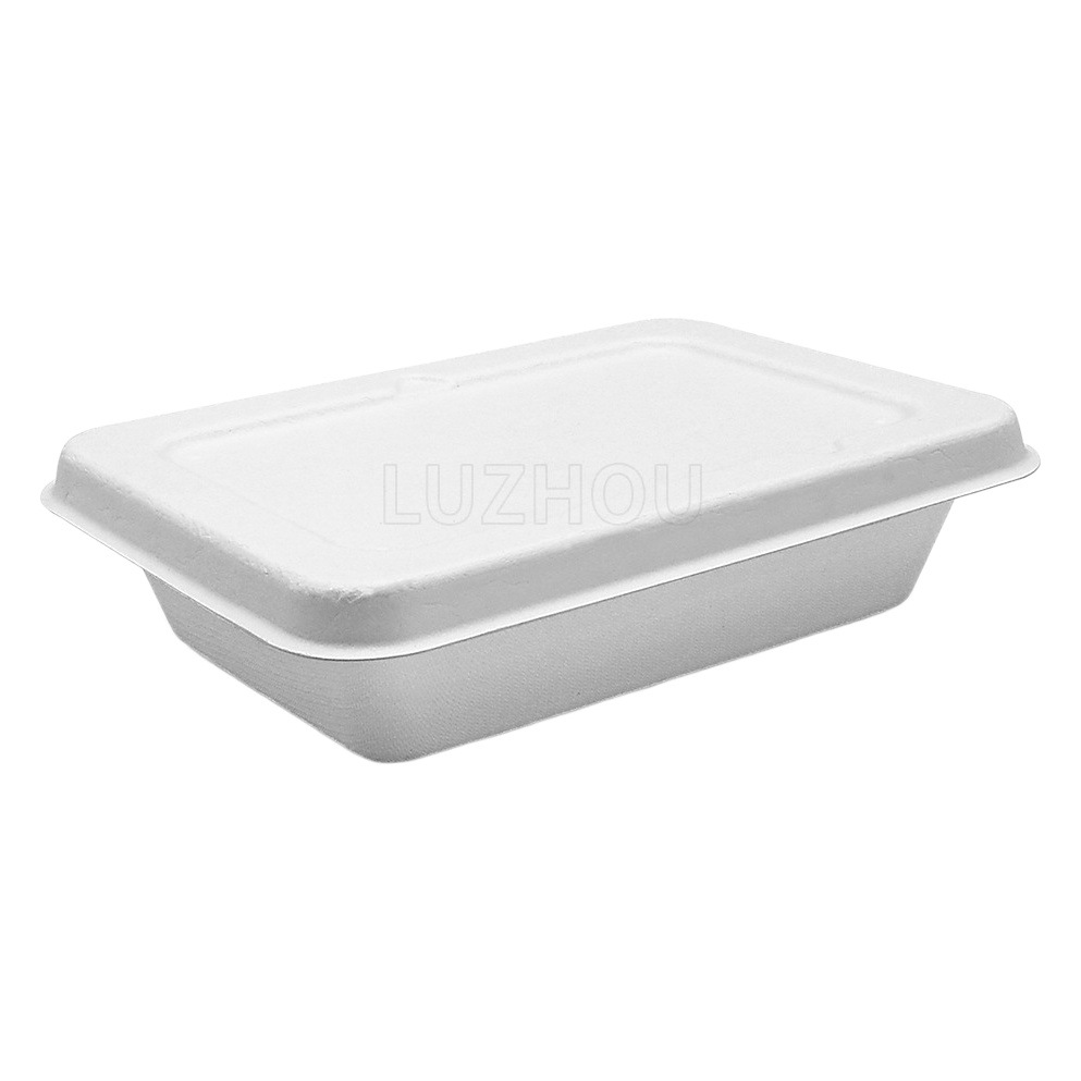 Shaogeng oasis ventas directas de la fábrica de caña de azúcar desechable protección del medio ambiente vajilla 800ml caja cuadrada degradable compostable