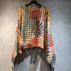 毛衣套头女2025春夏新款宽松外搭圆领镂空毛衣显瘦气质长袖上衣