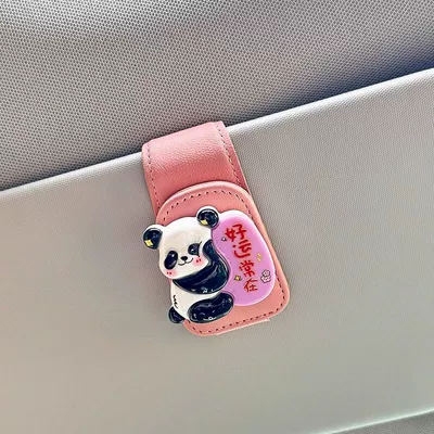 Cute Panda Car Glasses Car Glasses Clip/Bill Clip - good-luck-always-pink-glasses-clip