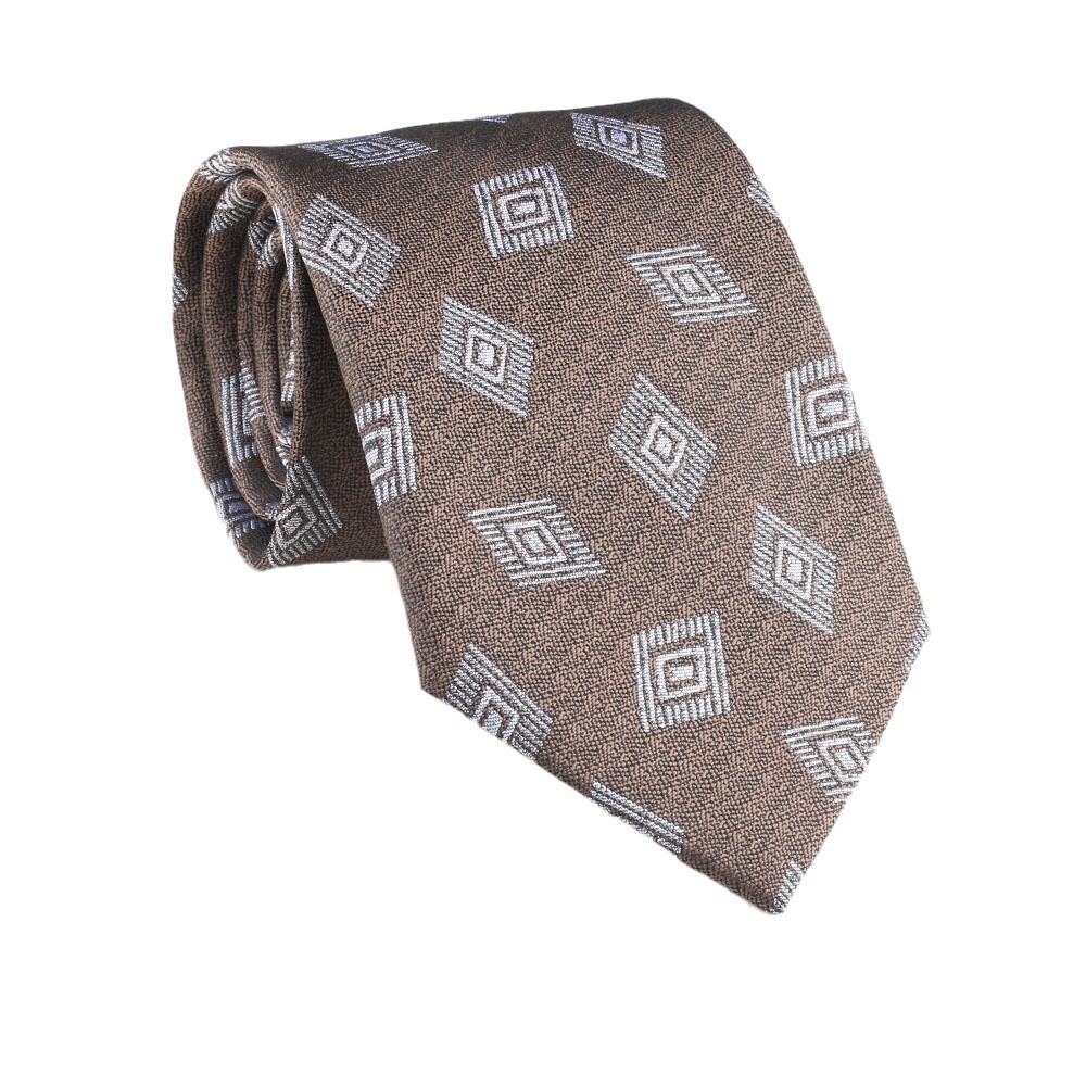Cravatta da uomo a righe caffè stile college coreano casual_voghion.com