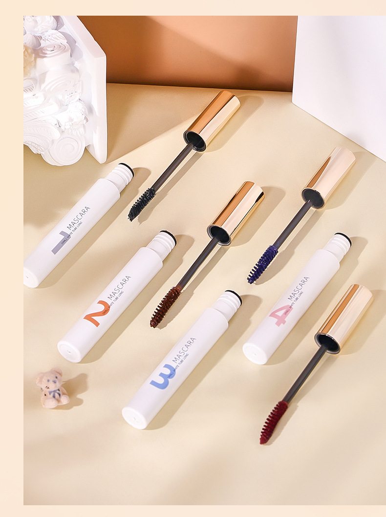 Mingxi Zhi colored mascara is waterproof, sweat-proof, non-smudging, long and curly, raincoat, brown eyelash styling liquid, cross-border undefined