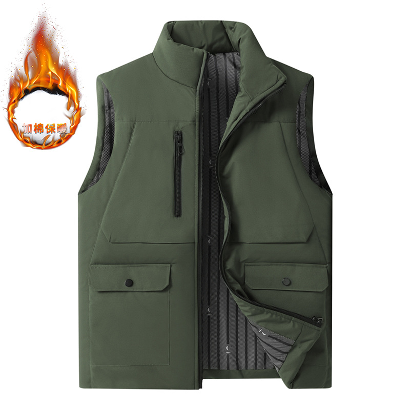 Nuevo estilo de moda otoño y invierno más veludo engrosado chaleco impresión logotipo de cuello alto calentamiento caballo clip impresión ropa de trabajo image 6