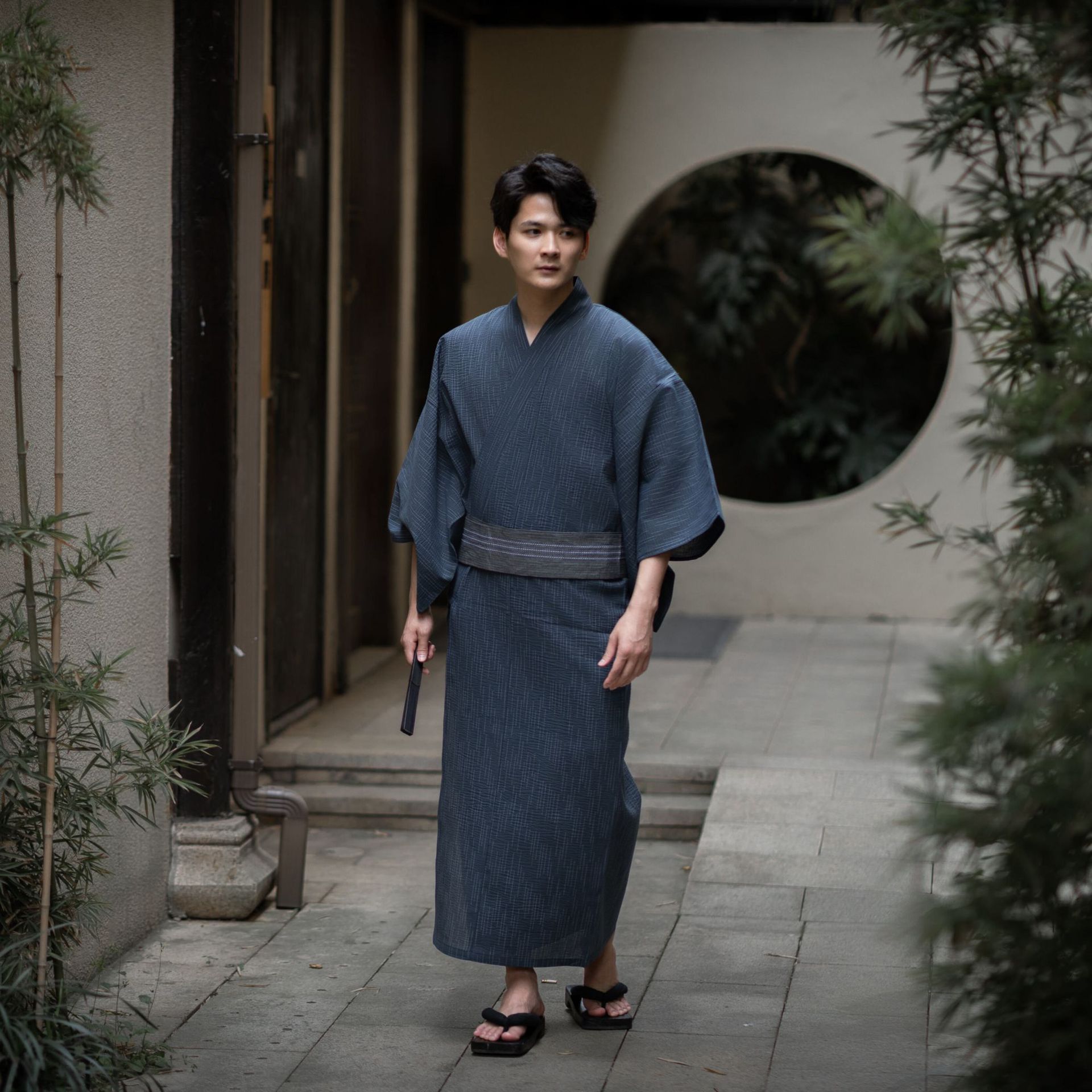 找工厂 定制 日式和服男夏季浴衣日式家居服薄款套装写真cos浴袍