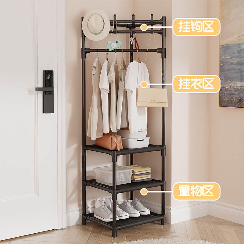 新簡易多機能コーナーコートラックの壁の隅に服を掛けます。|undefined