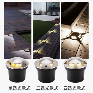Outdoor Waterproof Stainless Steel Underground Lights led Embedded Trail Lights Side Luminous Spotlights Courtyard Light Transmission Floor Lights