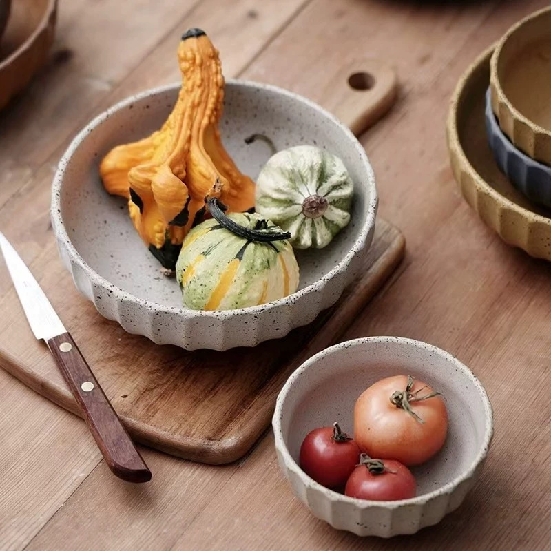 Cuenco de arroz de cerámica retro creativo de estilo japonés hecho a mano viejo cuenco de sopa cuenco de ramen cuenco de ensalada de postre de cerámica