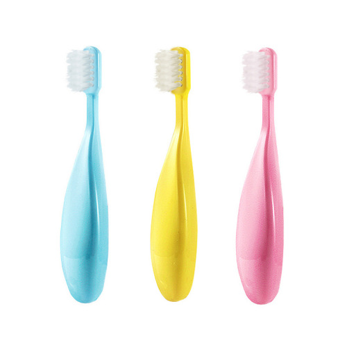 Japan imported ci toothbrush baby training toothbrush with soft bristles, small head and fat handle for children's deciduous teeth 0-6 years old