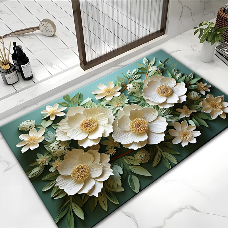 3d Illusion Bathroom Mat, Non-slip Soft Chenille Rug, Quick Dry_voghion.com