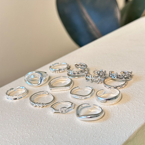 Ring Set of S925 Pure Silver Material, Hypoallergenic, Best Selling Model for Layered Wearing, New Arrival