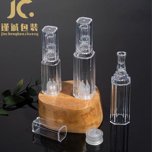 Spot 10ml Square Tower Sample Cleanser Bottle, Cosmetic Transparent Eye Cream Bottle, Essence Bottle Packaging Material