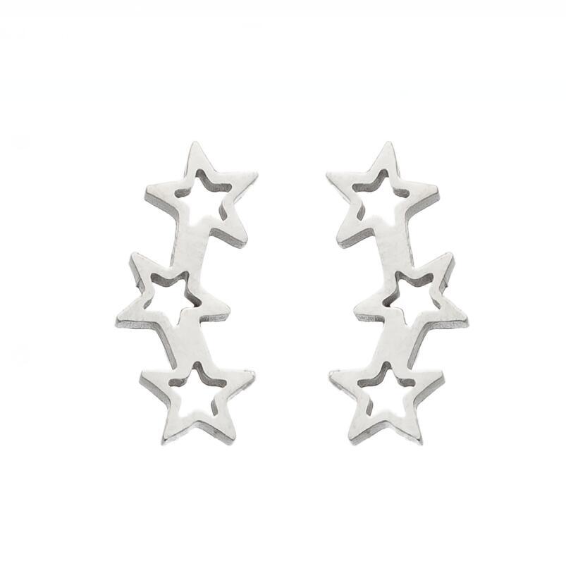 Holiday Occasion PVD Coated Real Gold Plated Star Spider Notes Stainless Steel Retro Waterproof Non Tarnish Ear Studs