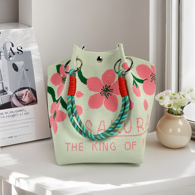 Nicho de diseño blanco y negro jersey jersey bolso de mano casual versátil gran capacidad bolso de mochila fábrica directa
