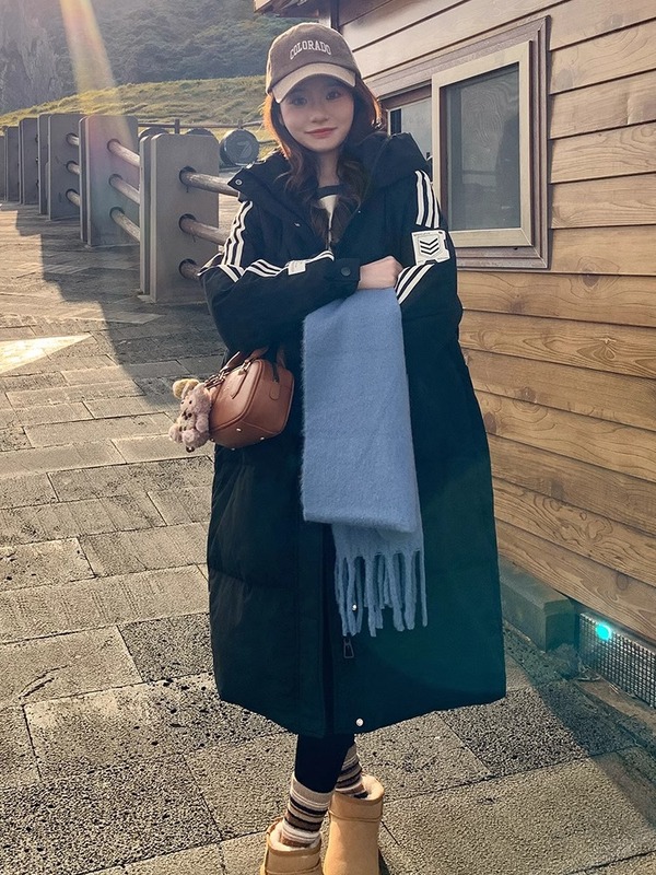 2025新款羽绒棉服女过膝长款时尚棉衣女加厚棉袄百搭棉衣大衣外套|undefined