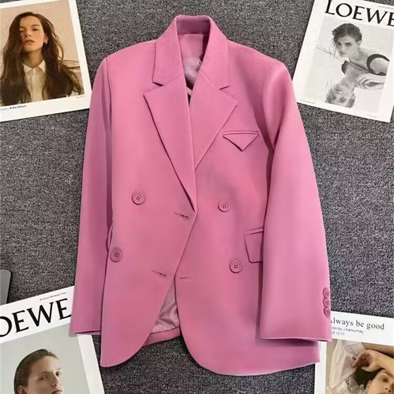 2026 Purple-Pink Blazer for Women, New Autumn Style, Double-Breasted Design, Fashionable and Versatile Small Suit