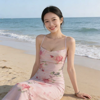 法式粉色玫瑰碎花吊带连衣裙女夏季2026新款收腰显瘦开叉鱼尾长裙