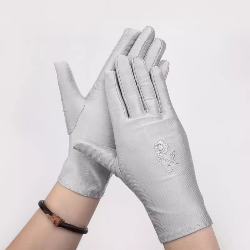 Summer Thin Sun Protection Gloves for Men and Women Dancing, Riding and Driving Jewelry Elastic Dance Spandex Etiquette Black and White Spring & Fall