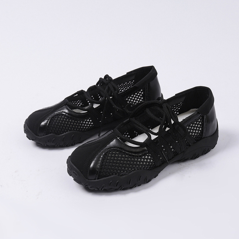 Designer Functional Ballet Mary Jane Shoes for Women 2026 Summer New Lace-Up Single Shoes Mesh Breathable Sneakers Designer Functional Ballet Mary Jane Shoes for Women 2026 Summer New Lace-Up Single Shoes Mesh Breathable Sneakers