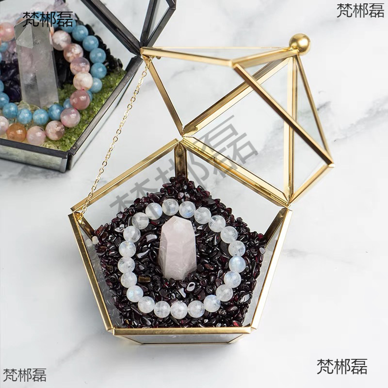 水晶消磁盒手链手串净化消磁碗白水晶碎石收纳盒饰品首饰盒