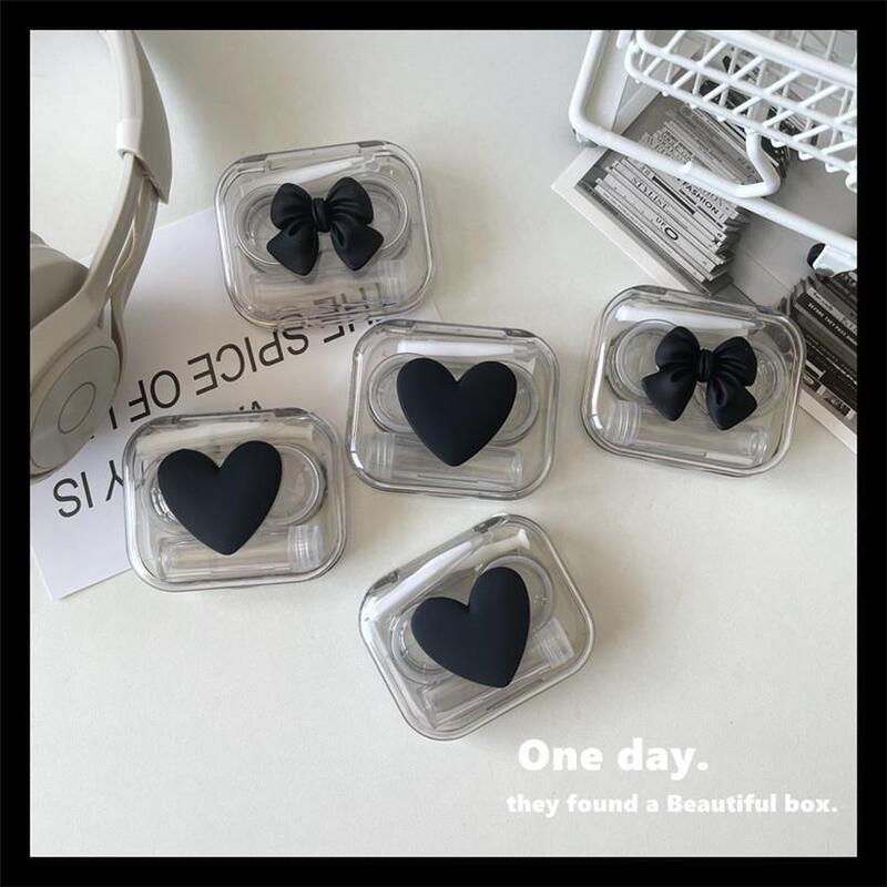 Dark Spice Girl Style ~ Transparent Contact Lens Box Mini Simple Integrated Accompanying Couple Box Beauty Contact Lens Double Box without Screw Cover