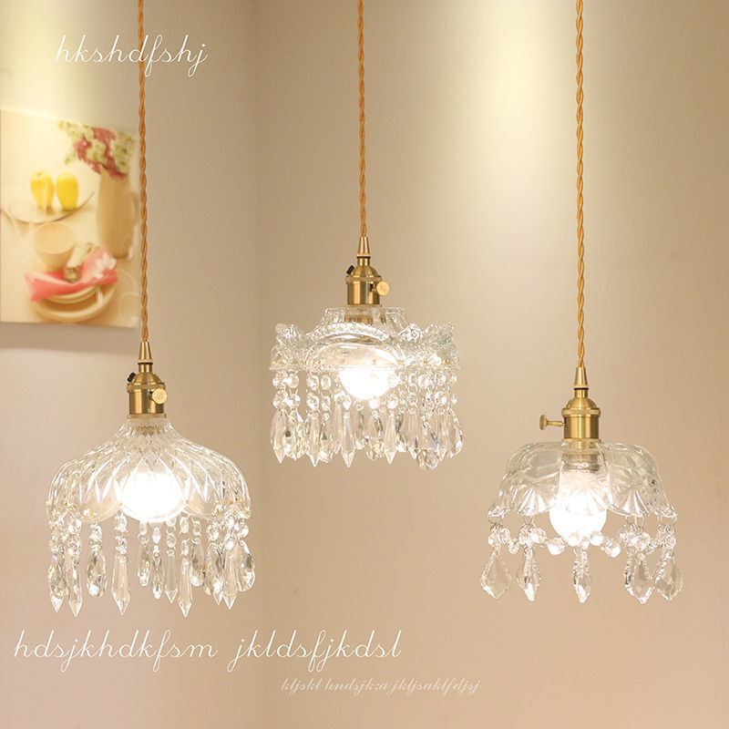 Japanese Nordic Wiring-Free Rechargeable Battery Bedside Bedroom Bar Brass French Light Luxury Crystal Cream Style Chandelier Japanese Nordic Wiring-Free Rechargeable Battery Bedside Bedroom Bar Brass French Light Luxury Crystal Cream Style Chandelier