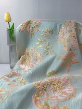 绣球花织金提花新款新中式高精密提花面料礼服旗袍窗帘面料色织