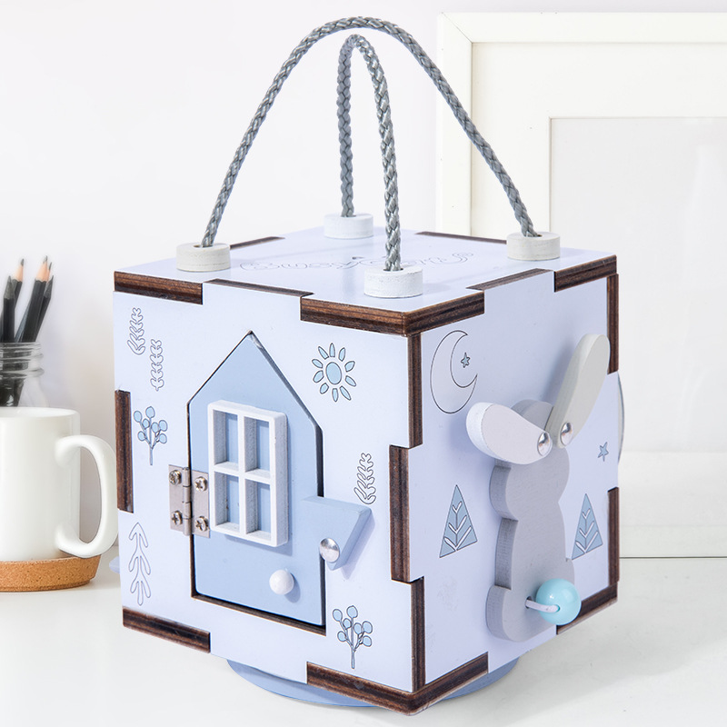 Multifuncional caja ocupada Montessori ocupado tablero música órgano desbloqueo juego educación temprana padre-hijo mesa interactiva juguete