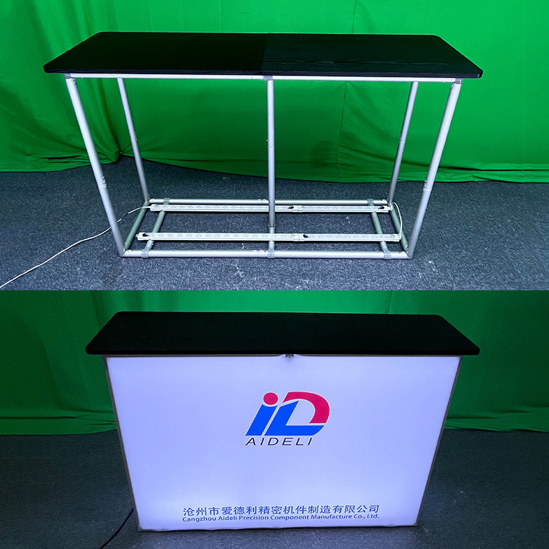 40x200cm front desk plegable pantalla rápida espectáculo de transferencia tela elástica mostrador tubo de aluminio soporte de carga recepción cabina de publicidad