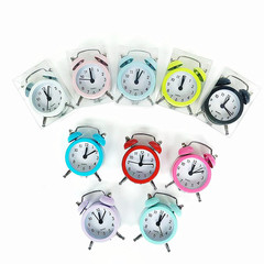 Yiwu Home Daily Necessities Wholesale Mini Metal Alarm Clock Creative New 1.5-inch Small Alarm Clock Button Battery