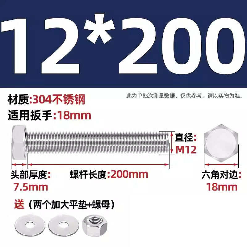Болт Tianzhuo Hardware M12*200