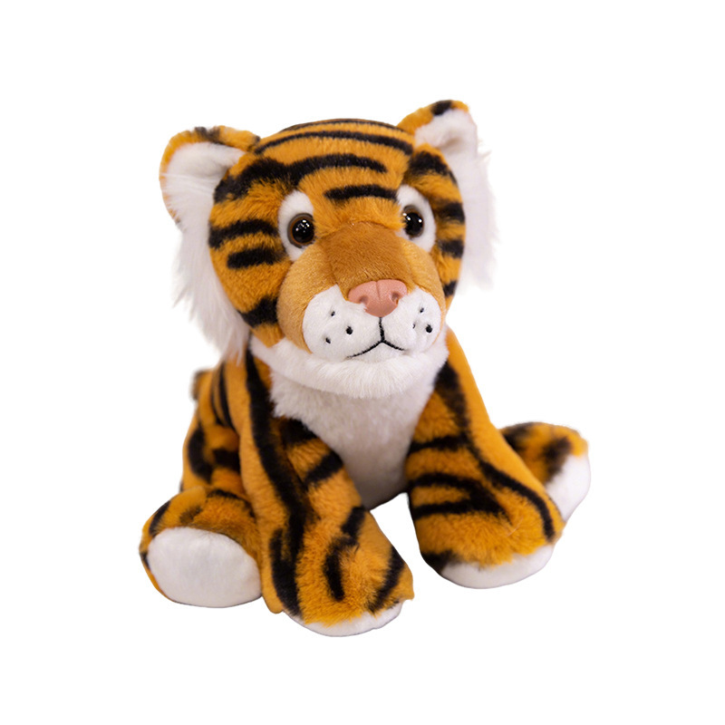 Animales del bosque Tigre Leopardo Raccoon Doll Niños Muñeca de confort Golden Retriever Rana Peluches Muñeca de agarre