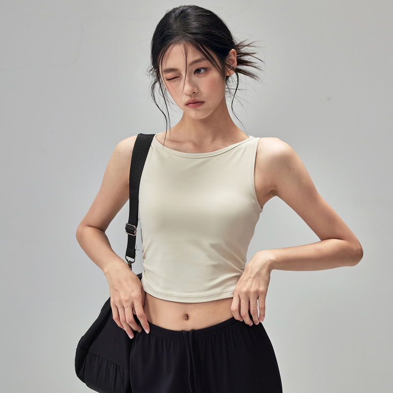 急速普拉提训练上衣带胸垫外穿跑步运动显瘦瑜伽背心|undefined