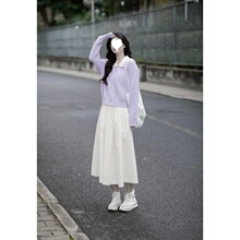 小个子春秋2024新款一整套穿搭韩系减龄高级温柔毛衣两件套装裙潮