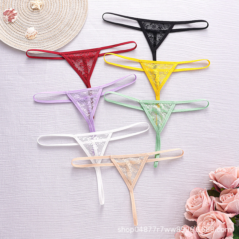 Amazon European and American Cross-Border Foreign Trade One-Thread T-Pants Sexy Pure Desire Thong Thin Transparent Low-Waist Underwear for Women Amazon European and American Cross-Border Foreign Trade One-Thread T-Pants Sexy Pure Desire Thong Thin Transparent Low-Waist Underwear for Women