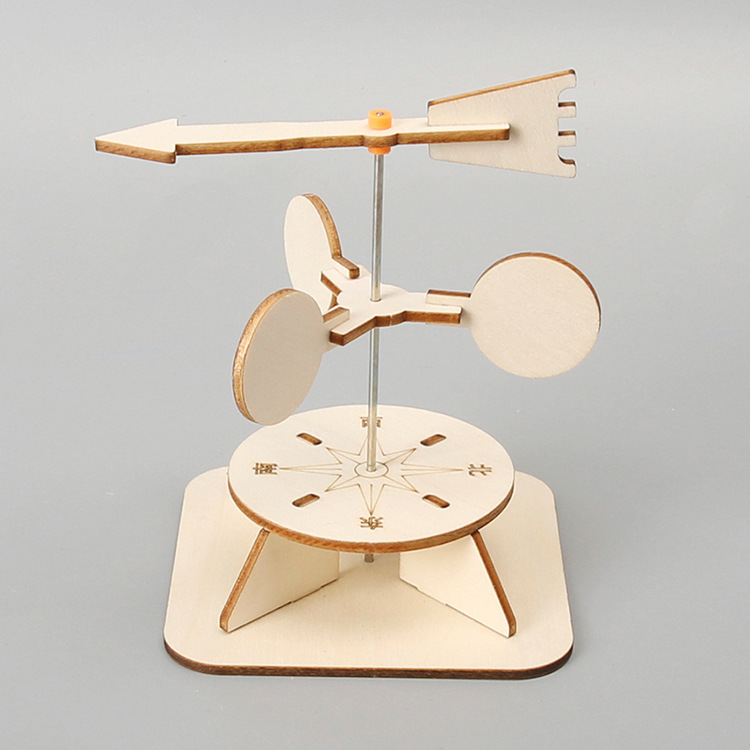 Wind vane material bag diy technology small production children's handmade anemometer wooden assembled toys steam teaching aids