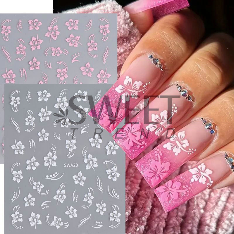 2024 cross-border new nail art sticker 3D national wind hibiscus flower small fresh hollow flower nail adhesive sticker 2024 cross-border new nail art sticker 3D national wind hibiscus flower small fresh hollow flower nail adhesive sticker