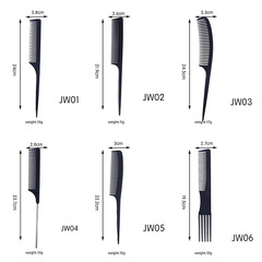 美發梳直梳碳纖梳子髮廊理髮師裁發推剪梳子亞馬遜塑料梳子