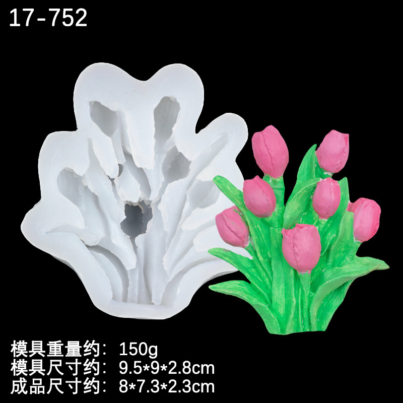 Tulipán flor molde de silicona coche aire acondicionado salida aromaterapia listado chocolate fondant cake decoración