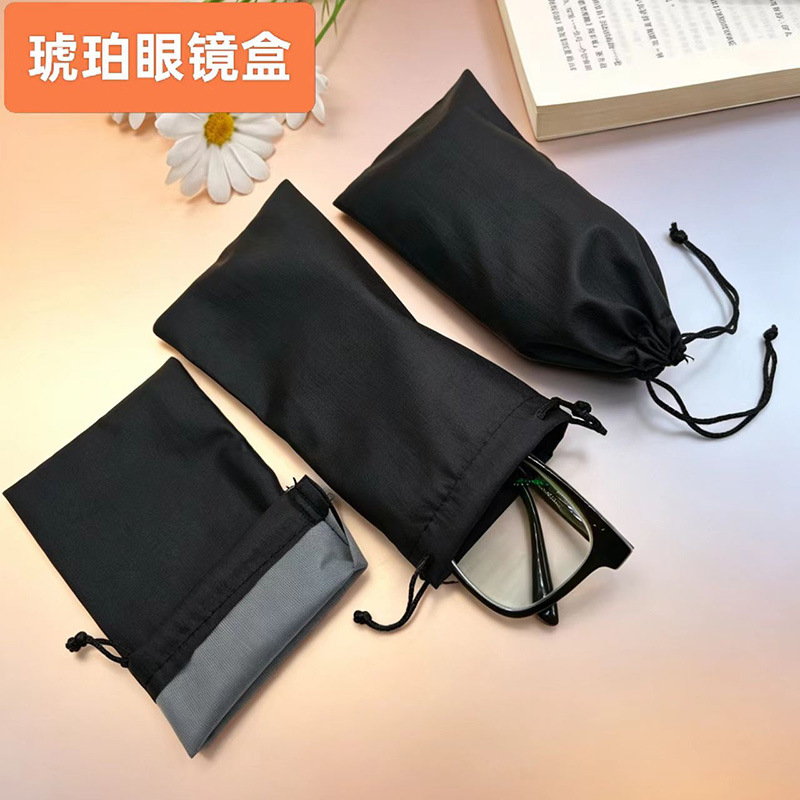 Bolsas de gafas de sol bolsas de almacenamiento negras bolsas de gafas de sol de alta calidad bolsa de polvo en stock de fábrica