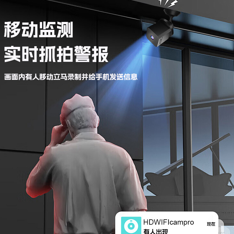 Fuente fábrica F1 inalámbrica WIFI cámara pequeña HD visión nocturna monitoreo remoto detección de movimiento cámara doméstica