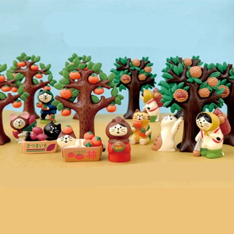 Japanese-style groceries ZAKKA autumn chestnut series Japanese-style photo props miniature resin gift INS cat small ornaments