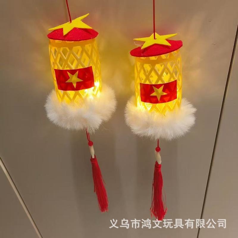 竹编发光五星灯笼夜市摆地摊发光古风小商品灯笼爆款手工编织花灯|undefined