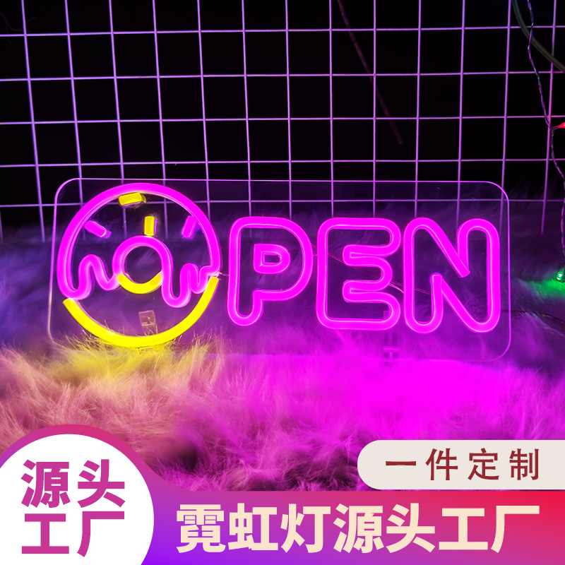 Latest open decorative LED illuminated billboard, trendy decorative letter neon light signboard
